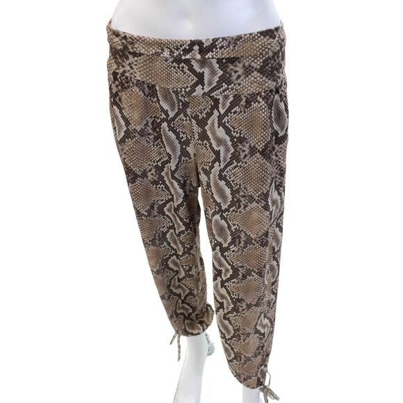 ONZIE Sweaters - ONZIE Womens Harem Jogger Pants Beige Snake Print Drawstring Size M